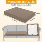 HEBE Stretch Patio Cushion Covers Set 12pcs, Waterproof Outdoor Couch Covers - Image 2
