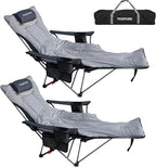 Reclining Camping Chair with Removable Footrest Lounge Chair with Headrest by POEPORE__LOOKGOODFEELGOOD