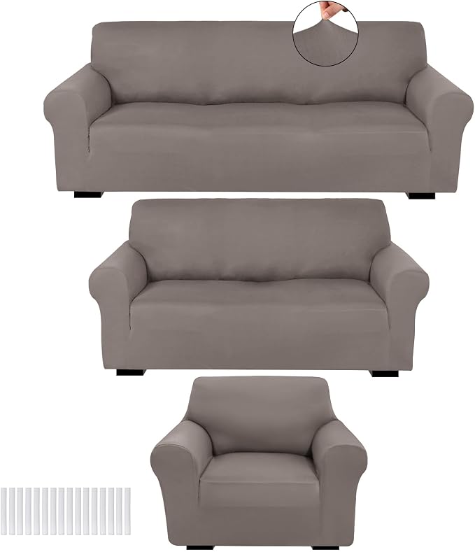 Peryiter 3 Pcs Couch and Loveseat Covers Set Sofa Cover by Peryiter