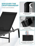 Ciokea Aluminum Foldable Lounge Chairs Set of 2 - Image 4