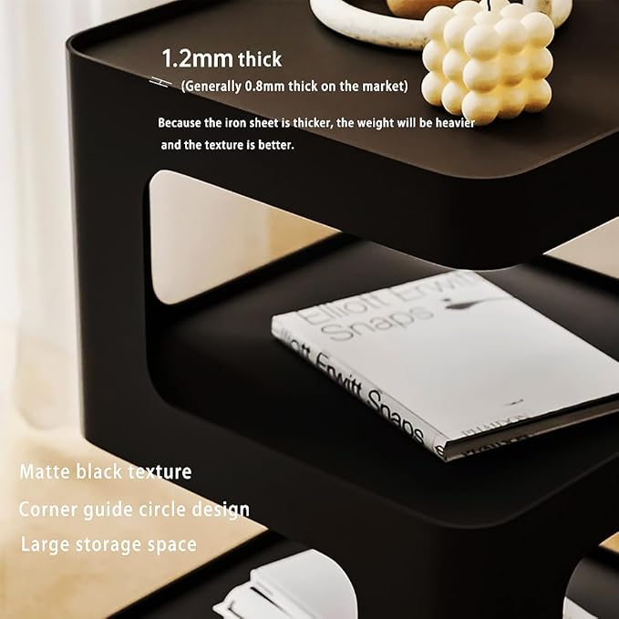 Modern Metal Side Table with Storage, Small End Table - Image 5