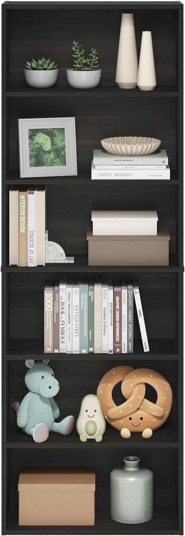 Furinno Jaya Simply Home Free Standing 6-Tier Open Storage Bookcase - Image 4