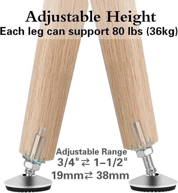 4 Set M10 Swivel Adjustable Leveling Feet, Heavy Duty Height Adjuster Furniture - Image 4