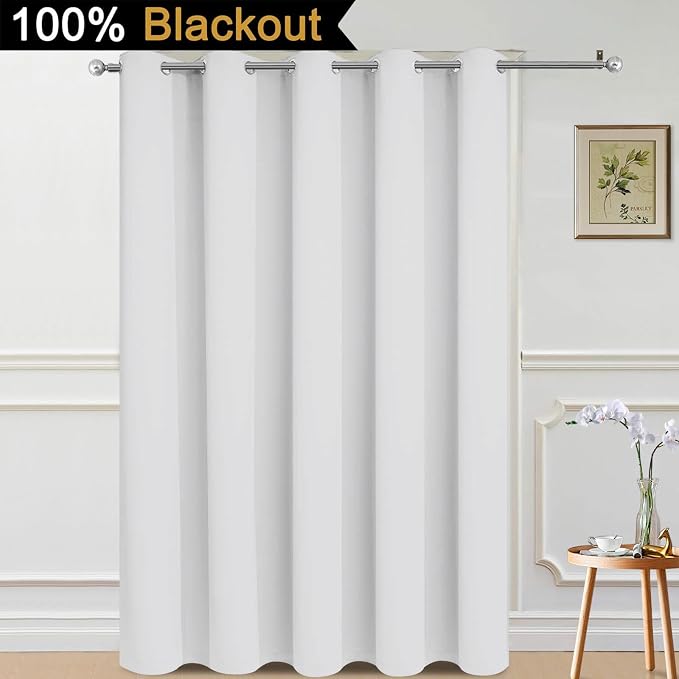 Yakamok Greyish White Blackout Patio Door Curtain Panels W70 x L84, 1 Panel | - Image 2