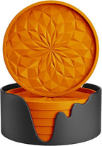ME.FAN Silicone Coasters with Holder, Drinking Coasters by MEFAN