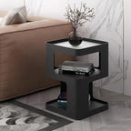 Modern Metal Side Table with Storage, Small End Table - Image 4