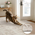 2'6''x8' Hallway Washable Runner Rug: Neutral Kitchen Carpet Brown | Vintage - Image 5