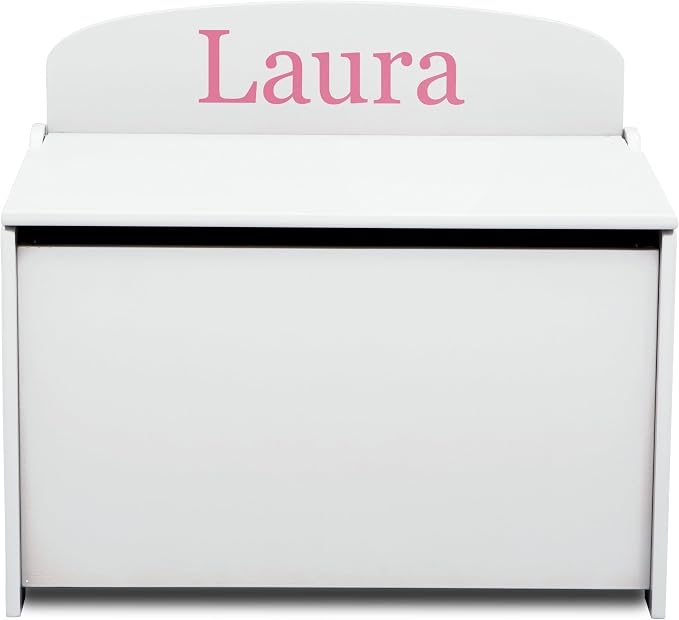 Delta Children Personalized MySize Deluxe Toy Box, Bianca White by DeltaChildren