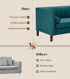 Dreamsir 78'' W Velvet Sofa, Mid-Century Love Seats Sofa Furniture - Image 7
