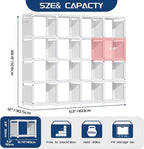 Mavivegue Book Shelf, 16 Cube Storage Organizer, Metal Cube Bookshelf, DIY - Image 2