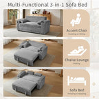hansones 68.11" Corduroy Sleeper Chair Bed - Image 3