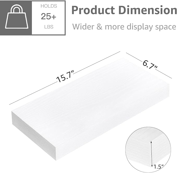 QEEIG Floating Shelf for Wall Bathroom Shelves Bedroom Kitchen Living Room - Image 3