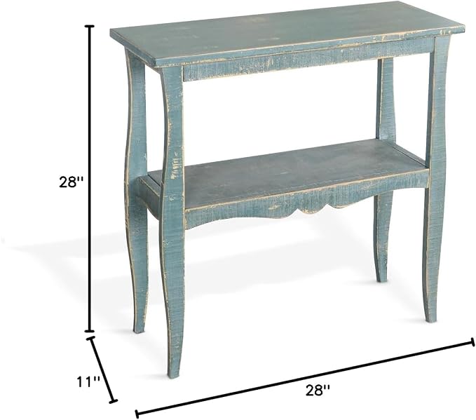Sunny Designs Marina Green Sea Grass Solid Wood and Veneers Side Table - Image 3