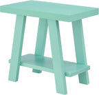 Roundhill Furniture Athens Contemporary Wood Shelf Side Table in Teal - Image 7