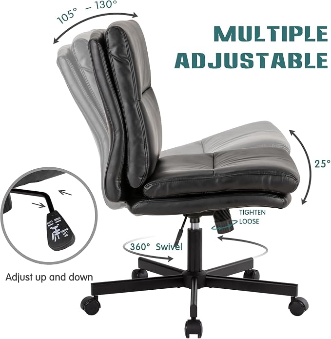 LUCKWIND Armless Office Desk Chair - Image 4