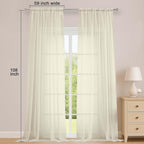 Sheer Cream Curtains 108 Inches Long - Image 2