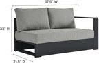 Modway Tahoe Aluminum 3-Piece Outdoor Patio Furniture Gray, Modular Sectional - Image 7
