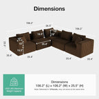 Novilla 106" Modular Sectional Sofa, Modern Cloud Sectional Couch - Image 2