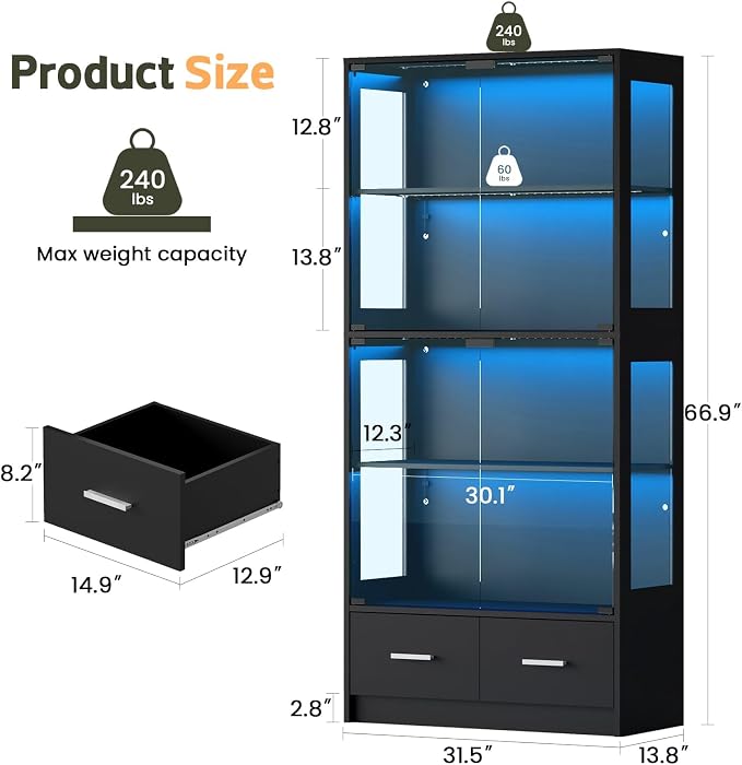 Lamtor Display Cabinet with Glass Doors - Image 2