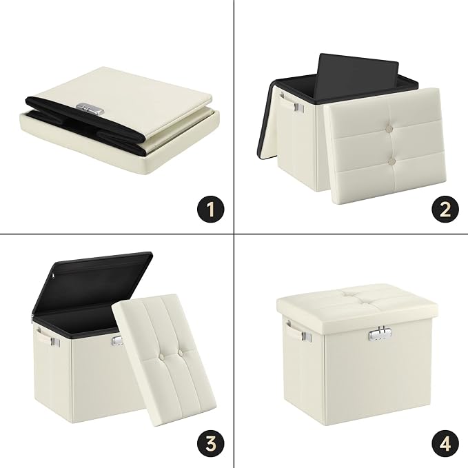 DocSafe Storage Ottoman with Lock, Fireproof＆Waterproof 17 Inches Folding - Image 9