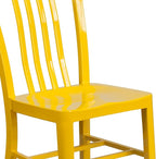 Flash Furniture Gael Commercial Grade 2 Pack Yellow Metal Indoor-Outdoor Chair - Image 8
