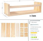 AZSKY Floating Nursery Book Shelves-Natural Wood Bookshelf - Image 3