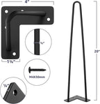 SMARTSTANDARD 20 Inch Heavy Duty Hairpin Furniture Legs, Metal Home DIY Projects - Image 2