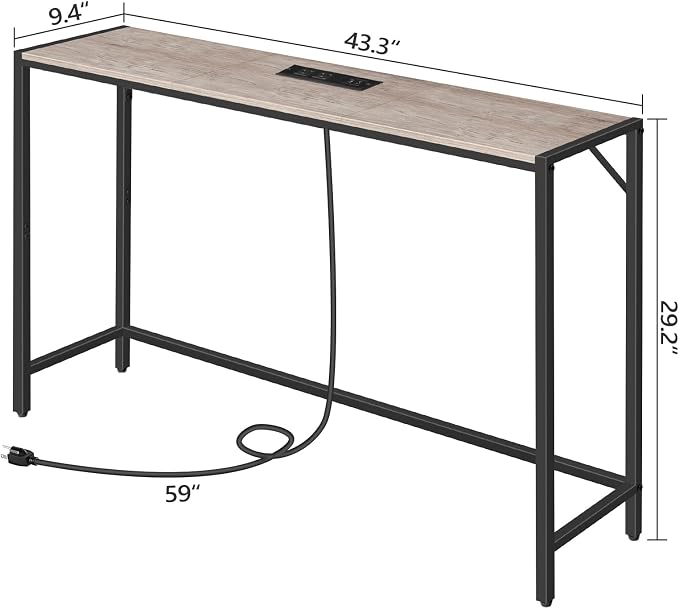 MAHANCRIS Console Table, Narrow Sofa Table, 43.3” Entrance Table - Image 3