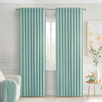 MIULEE Aqua Back Tab Blackout Curtains 52x84 Inch Length 2 Panels Set | Rod by MIULEE