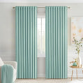 MIULEE Aqua Back Tab Blackout Curtains 52x72 Inches Long 2 Panels Set | Rod by MIULEE