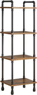 IBUYKE Industrial Pipe Ladder Shelf, 4-Tier Vintage Style Book Shelf, Free by IBUYKE