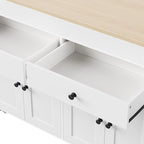 74.5 Inch Kitchen Island with Extendable Dining Table, Rolling Kitchen Island - Image 8