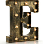 Pooqla Vintage Light Up Marquee Letters with Lights – Illuminated Industrial Style Lighted Alphabet Letter Signs - Coffee Bar Apartment Bedroom Wall Home Initials Decor A-Z by Pooqla
