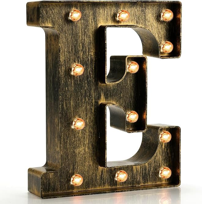 Pooqla Vintage Light Up Marquee Letters with Lights – Illuminated Industrial Style Lighted Alphabet Letter Signs - Coffee Bar Apartment Bedroom Wall Home Initials Decor A-Z by Pooqla