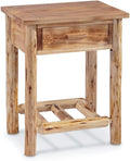 CASTLECREEK Pine Log End Table Nightstand, Rustic Natural Weathered Look Wooden by CASTLECREEK