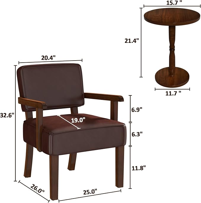 FAGAGA Accent Chair, PU Leather Living Room Chairs Oversize - Image 2