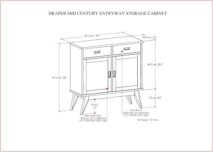 SIMPLIHOME Draper Storage Cabinet - Image 3