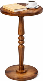 Small Wooden Round Side Table by Unknown