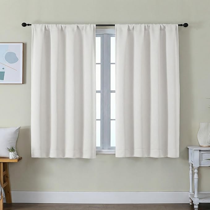 Simplebrand Ava Ivory Short Light Filtering Curtains by Simplebrand