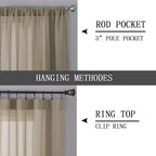 Tollpiz Sheer Curtains Linen Textured Bedroom Curtain Sheers Light Filtering - Image 5