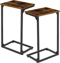 AMHANCIBLE C Shaped End Tables Set of 2, Couch Side Tables that Slide Under Sofa by AMHANCIBLE