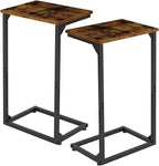 AMHANCIBLE C Shaped End Tables Set of 2, Couch Side Tables that Slide Under Sofa by AMHANCIBLE