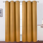 Mustard Yellow Thermal Blackout Curtains/42 x 95 Inch/Set of 2 Panels Room by Lemomo