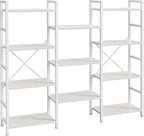 SUPERJARE Triple Bookshelf, Bookcase by SUPERJARE