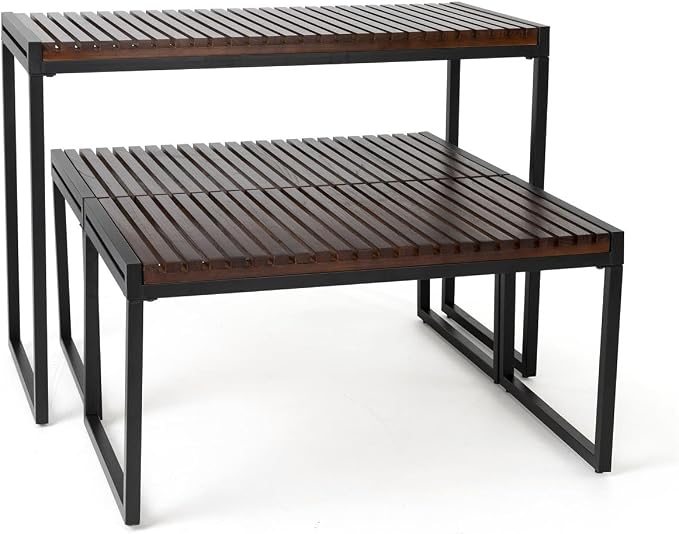 Displays2go Rustic Wooden Nesting Display Tables - Image 5