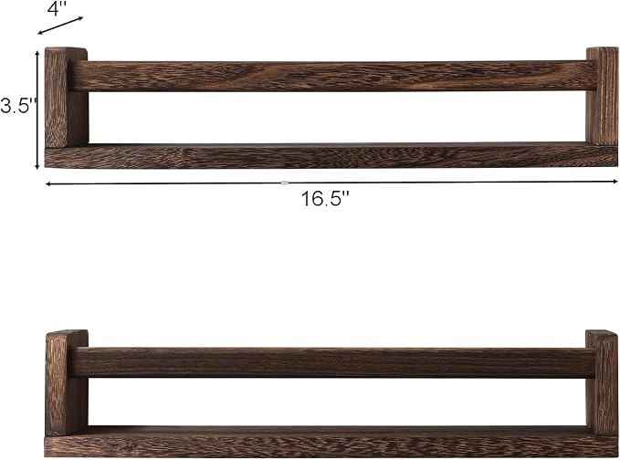 JORIKCHUO Nursery Book Shelves, Kitchen Spice Rack, or Rustic Wall Mounted - Image 3