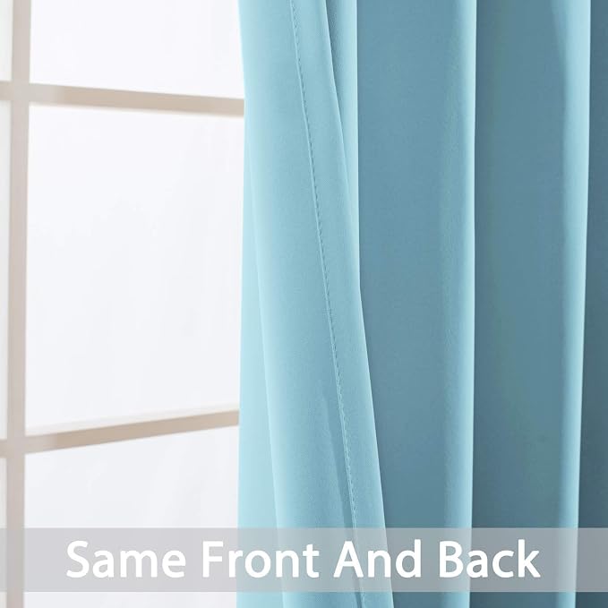 Yakamok Room Darkening Curtains 52x84 inch Length Sky Blue-Living Room | 2 - Image 6