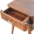 Scandinavian Design Chestnut T-Bar Nightstand - Image 7