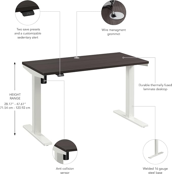 Bush Business Furniture 48-inch Electric Height Adjustable Standing Desk - Image 3