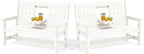 SERWALL Outdoor Bench with Cup Holder, Oversized 58" HDPE Porch Bench Suitable by SERWALL